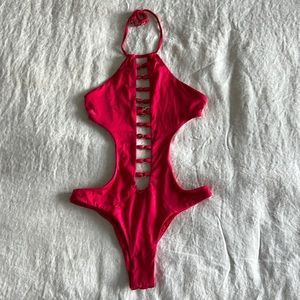 Red Cutout Beach Bunny One Piece